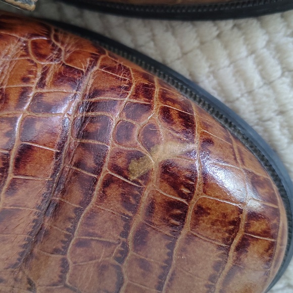 ARIAT Croc Embossed Leather Lace Up Boots Women's 8B - Picture 4 of 15